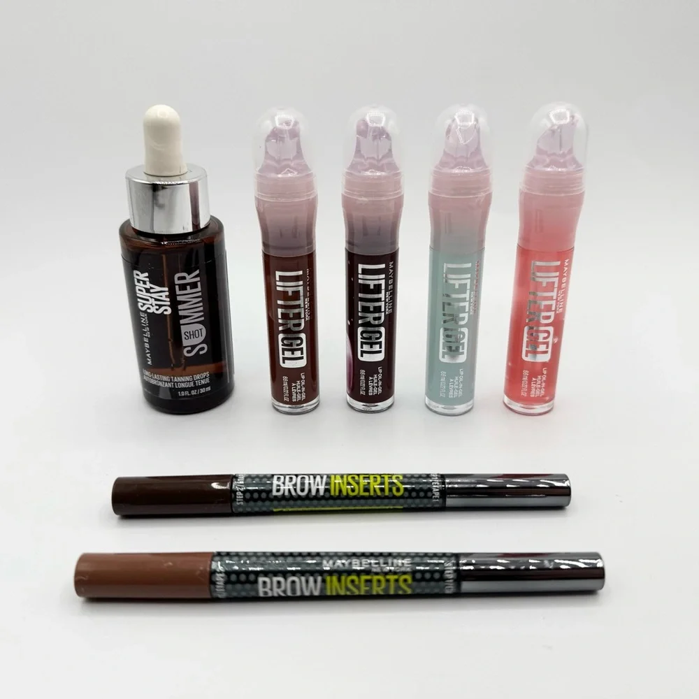 NEW Maybelline Summer Tanning Drops Gel Oil Lip Gloss pens Brow Inserts pencils